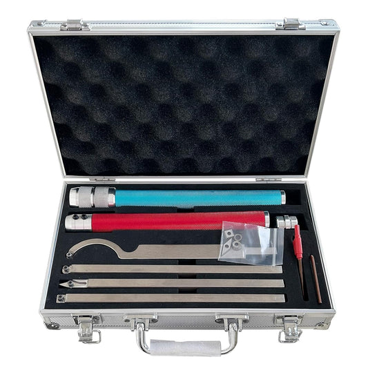 Upgraded Carbide Tipped Wood Turning Tools Set, with Quick Release Alloy Handles, Rougher Finisher Detailer Swan Neck Hollowing Tools for Woodworking DIY