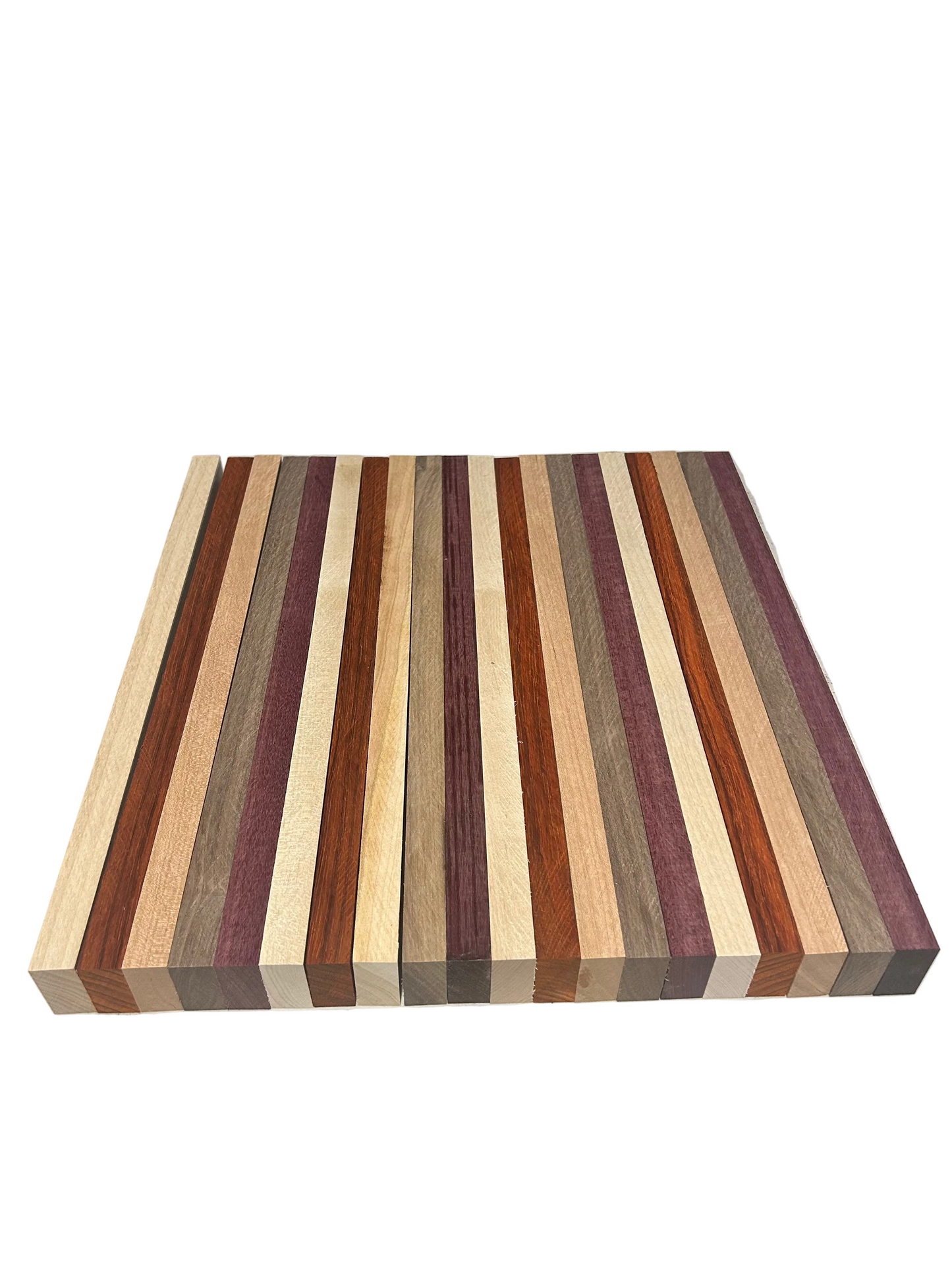 Exotic & Domestic Hardwood Lumber Pack – Walnut, Maple, Cherry, Padauk, Purpleheart – 1.5" x 16" Boards (20‑Piece Premium Craft Wood Set)