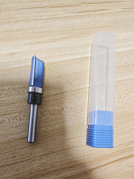 Router Bits 1/4" Shank, Flush Trim Router Bit, Top Bearing Carbide Tipped Pattern Bit, Template Straight Heavy Duty Woodworking Trimming Cutting Tool for Wood, 1/2" Diameter, 1-1/2" Depth