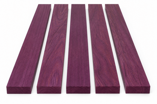 Five purpleheart boards, 3/4" x 1.5" x 16"