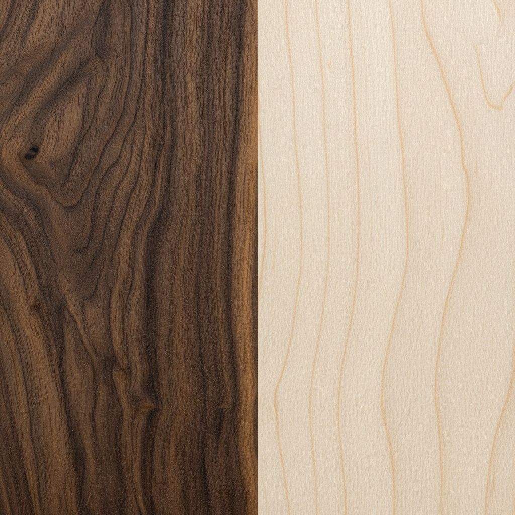 Walnut & Maple Grain Detail